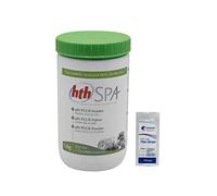 HTH Spa pH Plus Poudre - 1,2kg | Correcteur de pH Solide - Augmente Le pH - Dissolution Rapide + 10 Tests HPS OFFERTS 6 en 1