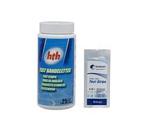 HTH - Test Cl/pH/Br/TH/TAC/Cya (boîte de 25 bandelettes) | Bandelette Analyse de l'eau + 10 Tests HPS OFFERTS 6 en 1