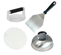 HTT GLOBAL Kit de presse à hamburger 4 pièces avec poignées résistantes à la chaleur