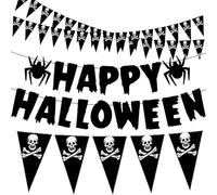 HTTDSLF 20M Guirlande de fanions Pirate, Drapeaux de Pirate, Guirlande Drapeau Pirate Beatings, Décoration Halloween, pour Fêtes de Pirates, Fêtes d'halloween, Fêtes d'horreur