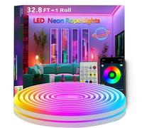 httpsmp Bande lumineuse LED néon RVB, synchronisation de la musique, bande flexible 24 V avec application/télécommande, applicable sur la chambre à coucher, la pièce et la décoration extérieure