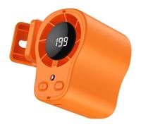HTU Ventilateur à clip pour voiture, technologie semi-refroidissante avec affichage numérique LED, 199 vitesses, rotation à 360°, rechargeable, Orange 1PCS
