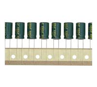 HUABAN 50 pièces 35V 680UF 10x17mm Condensateur électrolytique aluminium à enfichage Haute Fréquence LOWESR avec gaine thermorétractable verte 35 Volt 680 UF