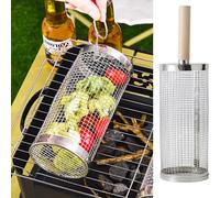 HUACAN Panier cylindrique à barbecue en acier inoxydable - Petit