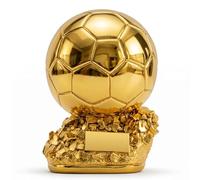 Huadafun Trophée But Doré Réplique, Prix du Meilleur Joueur et Trophée MVP de Football, Souvenir de Collection en Résine pour Fans,21cm