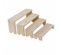 HuadaXtai 4 è Présentoir en Bois Table à Étages Compact Support Présentation à Niveaux Superposés Robuste pr Bureau, Bois Naturel