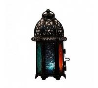 HuadaXtai 4 Pièces Porte-Bougie en Fer Lanterne Support Bougie Métal Bougeoir Verre Photophore Suspendu Poignée Supérieure pour Port et Éclat Chaleur, 5 pièces