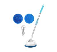 HuadaXtai Balai-serpillère électrique à Piles avec Long Manche, Plumeau, Nettoyeur de Sols, Brosse pour Murs, Tableaux, Plafond de Voiture, Salle de Bain, Blanc