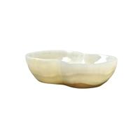 HuadaXtai Bol Industriel Plateau de Présentation Coupe de Table en Jade Poli Texture Lisse pour Orner et Objets Du Quotidien, Bol En Onyx Naturel, Forme De Cœur, 32x22x9cm, Couleur Blanche