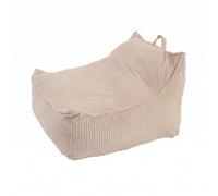 HuadaXtai Canapé de Lecture Enfant Fauteuil Sol Chaise Salon Coussin Lounge avec Dossier et Bords Relevés en Velours Côtelé Rembourré Confort Stable Convient, Blanc Cassé