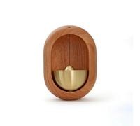 HuadaXtai Carillon de Porte Sonnette Cloche Ornement d'Entrée en Bois Sculpté et Laiton Résonnant avec Coque Capsule et Chaleureuse Montage à Un Point Unique, Cherry Wood