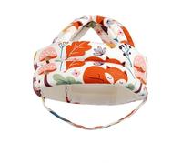 HuadaXtai Casque de Sécurité Enfant Chapeau de Protection Bébé Bonnet Protège-tête Rembourré Casque Éponge Coton Sangle Menton Réglable Construction Aérée, Blanc Cassé, Renard