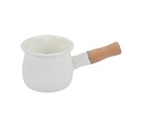 HuadaXtai Casserole Mini Saucepans Poêle à Lait Bois Émaillé Non Collant Ergonomique pour Restaurant Salle de Thé Hôtel Maison 9cm Adapté à Petit-déjeun, blanc