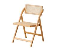 HuadaXtai Chaise Pliante Diner Chaise de Salle à Manger Siège Pliant Fauteuil Pliant en Bambou et Rotin avec Dossier Rectangulaire Canné Pliage Fluide Compact, Naturel
