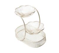 HuadaXtai Corbeille à Fruits En Métal, Présentoir à Fruits, étagère à étages, Panier à Légumes, étagère En Fer pour La Réception, Le Salon, Le Bureau et Les Cad, Blanc