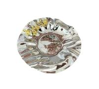 HuadaXtai Coupe Industrielle Bol Présentoir Centre de Table Plat Forme Ondulée Atypique Métal Convient pour Buffet Salon Entrée Décoration, Couleur Principale