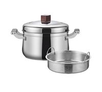 HuadaXtai Cuit Vapeur Inox Marmite Vapeur Casserole Vapeur Cocotte Vapeur Acier Inoxydable 304 avec Fond Composite Trois Couches pour Chaleur Uniforme Poignées, 26 Cm
