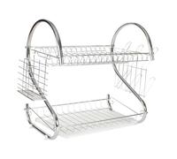 HuadaXtai Égouttoir à Vaisselle Double Couche, égouttoir de Rangement, égouttoir à Vaisselle avec Porte-ustensiles pour Salle à Manger, Comptoir de Cuisine, 40 cm