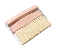 HuadaXtai Ensemble de Mini Balais et Pelles à Poussière, Manche En Bois, Brosse de Balayage Portable Multifonctionnelle, Nettoyage Ménager pour Les Collations, poils de sisal blanc