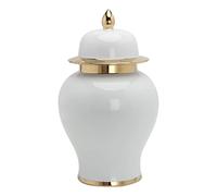 HuadaXtai Ginger Jar Poterie Vase avec Couvercle Jarre Céramique Décoration Fonctionnelle Finition Émaillée Adaptée pour Cadeau Décoration Maison Bureau Salon, 7.68x7.68x13.58 Pouces