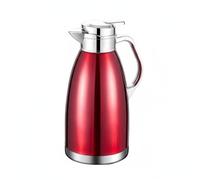 HuadaXtai Isotherme Acier Inoxydable Cafetière Carafe Paroi Double Bouton Verseur Adapté pour Utilisation Familiale Bureau Maison, Red, 2.2L