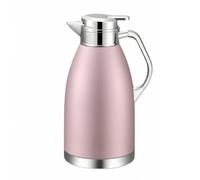 HuadaXtai Isotherme Acier Inoxydable Cafetière Carafe Paroi Double Bouton Verseur Adapté pour Utilisation Familiale Bureau Maison, Pink, 2.5L