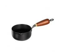 HuadaXtai Mini Poêle à Frire en Fonte Poêle Casserole Marmite Poêlon avec Anneau de Bec Verseur et Manche Ergonomique sans Revêtement pour Chauffer Frire Servir, 12cm Sans Couvercle