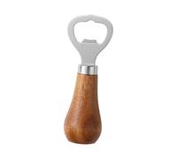 HuadaXtai Ouvre-bouteille Manuel Vertical Ouvre-bouteille Décapsuleur de Bière Ouvre-couvercle Poignée Bois Inox Fonction Ergonomique Adapté Cuisine Bar, argent