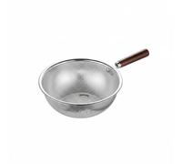 HuadaXtai Passoire en Acier Inoxydable Maille Fine Colander Écumoire Tamis Panier Robuste en Acier 304 avec Manche en Bois Résistant à la Chaleur Adaptée au Rinçage Égouttage Friture, 29 Cm