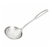 HuadaXtai Passoire Inox Passoire Louche Écumoire Cuillère Perforée Long Manche en Acier Inoxydable 304 Monobloc avec Trous Concentriques pour Égoutter Nouilles, Petit 14cm