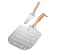 HuadaXtai Pizza Pelle Ensemble Paddle Coupe Pizza Spatule Ustensiles de Cuisine Fonction Détachable Bois Acier Convient pour Famille Boulangerie Chef, Ensemble C