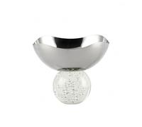HuadaXtai Plateau en Acier Inoxydable Plateau de Service Coupe Peu Profonde Socle Transparent Fini Miroir Présentoir à Fruits Dessert Décoration pour Salon, Petit Modèle A