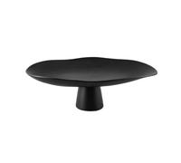 HuadaXtai Plateau Industriel Plateau de Service Bol Piédestal Plat Ovale Coupe Décorative en Résine Mate Design Moderne Épuré Suitable pour Café Salon Comptoir Présentation de Fruits, Noir, Grand