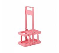 HuadaXtai Porte Bouteilles Pliable Support Boissons Casier Rangement Plateau Panier Transport Poignée Intégrée en PP Épaissi Léger et Solide Adapté à Cuisine, Rose, Rose