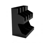 HuadaXtai Rangement Boissons Organisateur Gobelets Porte-couvercles Séparateur Pailles Plateau Comptoir en Acier Inoxydable à Deux Niveaux Convient aux, Noir Acrylique