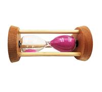 HuadaXtai Sablier en Bois et en Verre Rempli de Sable Rose Fin, Objet Décoratif Idéal pour Le Salon, La Cuisine Ou La Salle de Jeux. Un Cadeau Parfait !