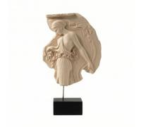 HuadaXtai Sculpture Mythologique Statue Relief Figurine Statuette en Résine avec Drapé Délicat sur Tige Métal et Base Rectangulaire Noire Style Galerie Adaptée à Bureau Salon Étude Bibliothèque