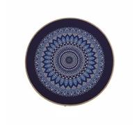 HuadaXtai Set de Table en Caoutchouc Antidérapant Tapis Table Nappe Ronde Dessous de Plat Accessoire de Table Thermique Style Élégant Adapté aux Cuisines, Bleu Foncé, Mandala Bleu