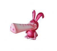 HuadaXtai Statuette Oiseau Décoratif Figurine Sculpture Ornement en Matériau Composite à Finition Peinte Oiseau Stylisé avec Tête Haute et Bras Pendants Adaptée, Rose, Petit