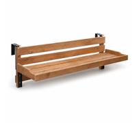 HuadaXtai Table de Balcon Pliante Rembarde Table Suspendue Table Murale Table Pliable Combinaison Esthétique Bois Métal Stabilité Renforcée Convient au, 90cm, Couleur Bois Naturel