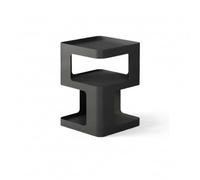 HuadaXtai Table de Chevet Moderne Meuble Latéral Bout de Canapé Table d'Appoint Table de Nuit Conception Carrée Compacte en Plastique Mat Plateau à Rebord et, Noir Charbon
