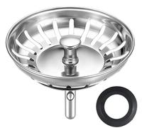 HUAERSICO Bouchon evier Cuisine 82mm - Filtre evier Cuisine - Bonde evier Cuisine INOX,2 Joints de Rechange Originaux pour évier de Cuisine