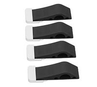 Huairdum Butoirs de Porte pour Bas de Porte, 12,5 Cm, Lot de 4 (BLACK) | Cale de porte empilable avec absorption des chocs et sans perçage, TPR, pour dalles de moquette, bois dur