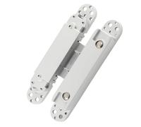 Huairdum Charnières de Porte, Charnières de Porte Cachées Réglables 3D avec Vis à clé Hexagonale Ouverture à 180 Degrés 40 Kg/88 Lb en Alliage de Zinc pour Portes en Bois (SILVER)