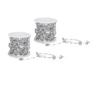 Huairdum Guirlande de Guirlandes d'étoiles en 2 Rouleaux, Décorations de Noël Découpables de 10m de Long pour Mariage, Noël et Décoration de la Maison (Silver)