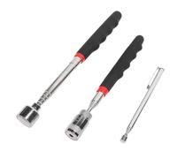 Huairdum Kit D'outils Magnétiques Télescopiques, Lot de 3 pour Atelier | Force de traction de 1,4 kg, 3,6 kg, 9,1 kg, lumière intégrée, bâton magnétique extensible pour réparation automobile
