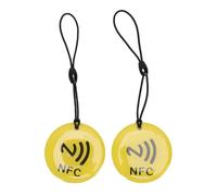 Huairdum Lot de 10 étiquettes Porte-clés NFC Transparentes avec Puce EP NTAG213 Programmable, Cartes d'accès NFC Légères et étanches, Large compatibilité pour les Appareils Mobiles Compatibles