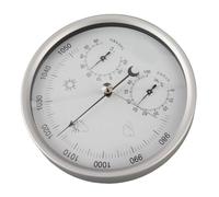 Huairdum Station Météo pour Maison et Jardin, 5,2 Pouces, 3 en 1 | Baromètre thermomètre hygromètre, alliage d\'aluminium, montage mural, finition cerise