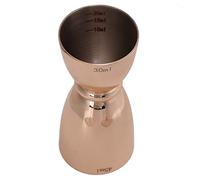 Huairdum Tasse à Mesurer à Double Tête en Acier Inoxydable, Shaker à Vin pour Cocktail, Tasse à Mesurer avec Large Ouverture, Idéale pour le Barman et le Mélange de Boissons (Cuivre plaqué en forme