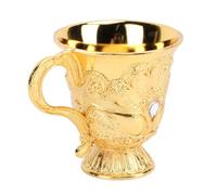 Huairdum Verres à Vin Rouges Rétro en Métal, Verres à Vin Incassables, Calice Décoratif pour Vitrine de Bar (Poignée Or)